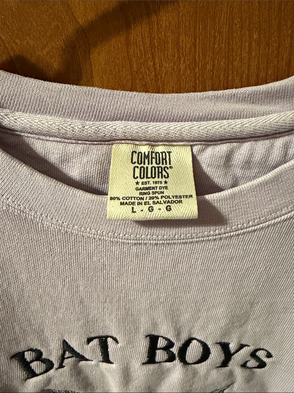 Comfort Colors Lilac "BAT BOYS" Crewneck Sweatshirt - Picture 3 of 4
